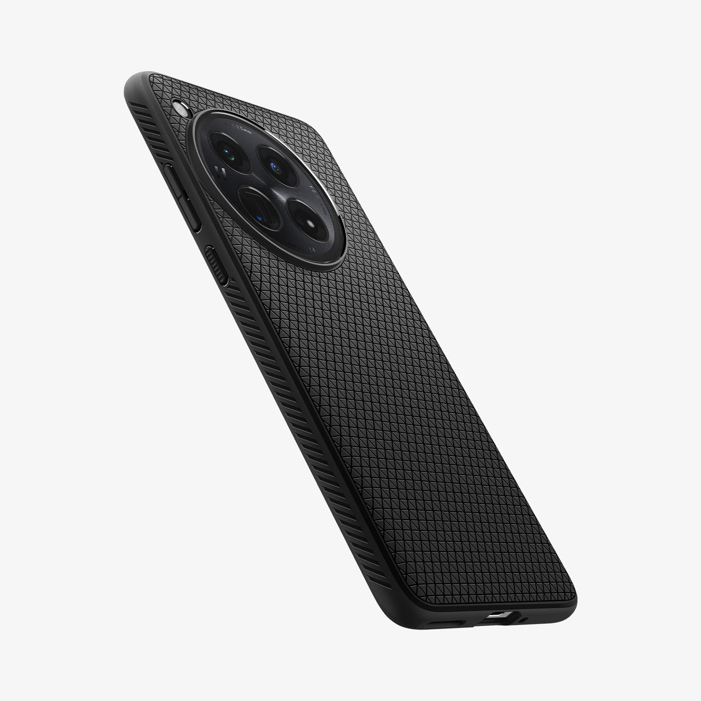 Camera and side protection on Spigen Liquid Air case for OnePlus 12