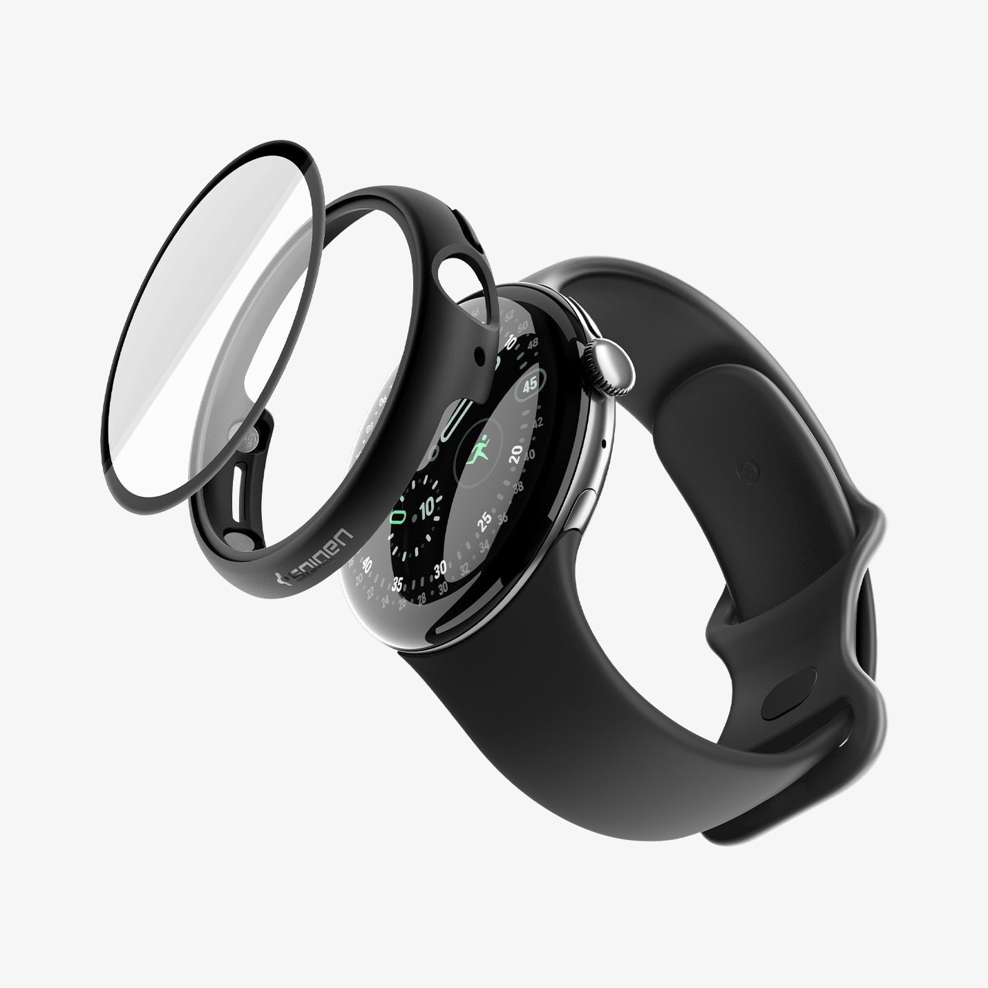 Spigen Google Pixel Watch 5 (41mm) Case + Screen Protector – Thin Fit 360 - Crystal Clear - image 4