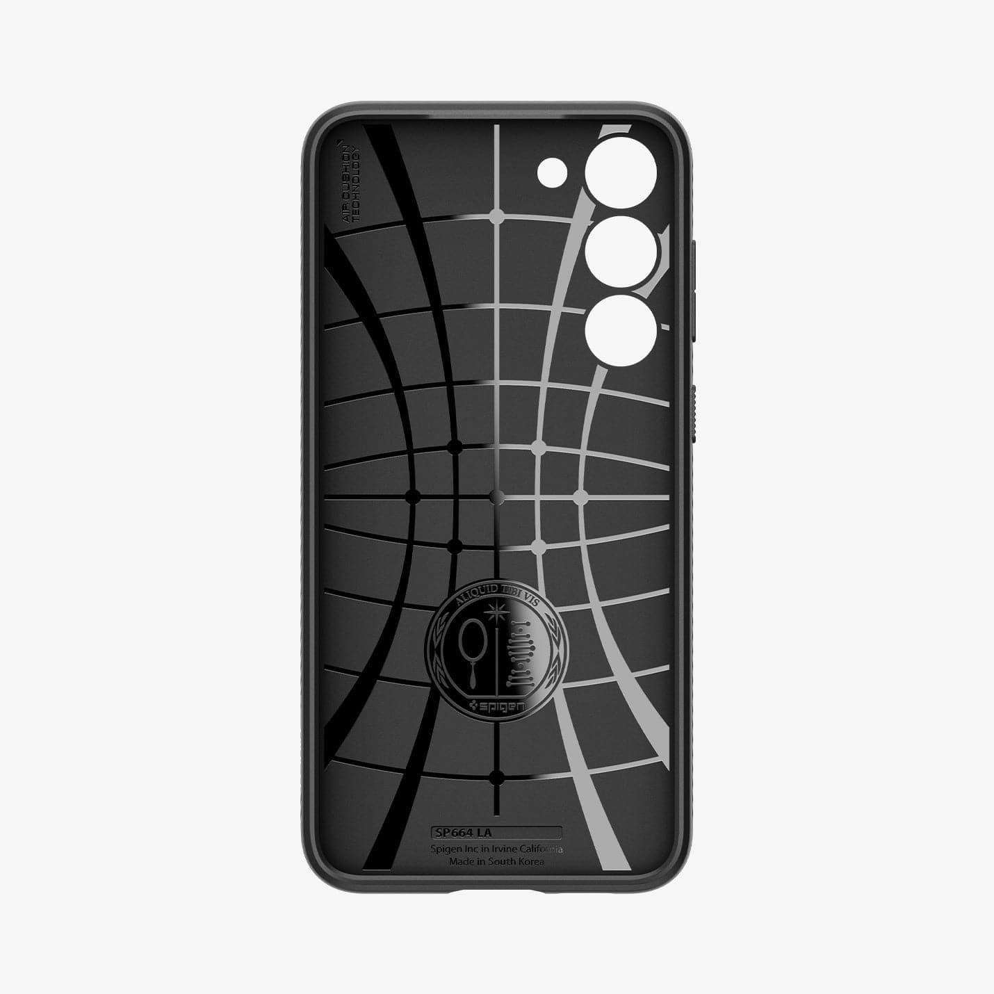 ACS05614 - Galaxy S23 Ultra Case Liquid Air in matte black showing the back