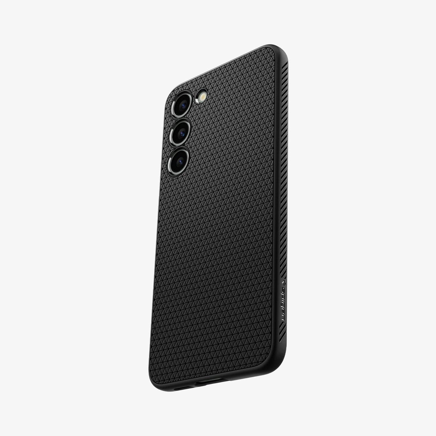 ACS05614 - Galaxy S23 Ultra Case Liquid Air in matte black showing the back