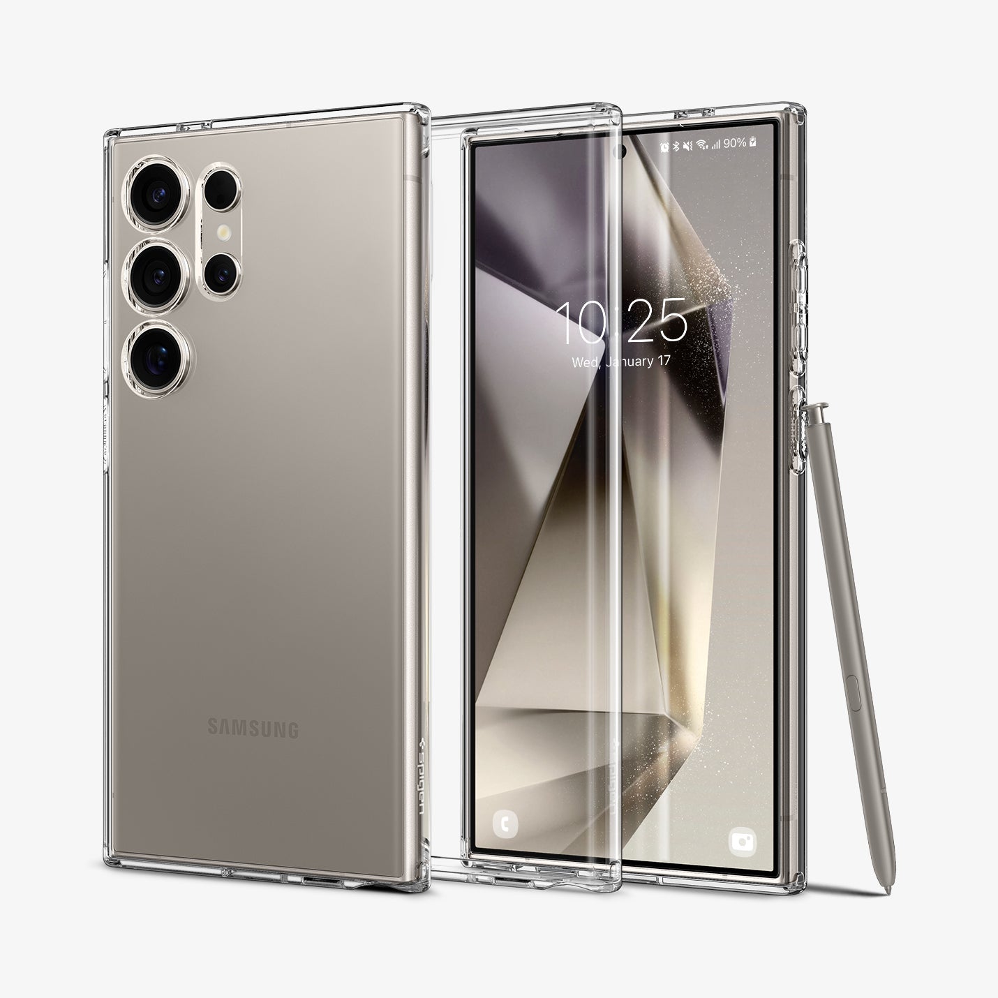 ACS07283 - Galaxy S24 Ultra Case Liquid Crystal in Crystal Clear showing the back