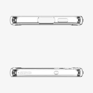 ACS05714 - Galaxy S23 Case Ultra Hybrid in crystal clear showing the top and bottom with precise cutouts