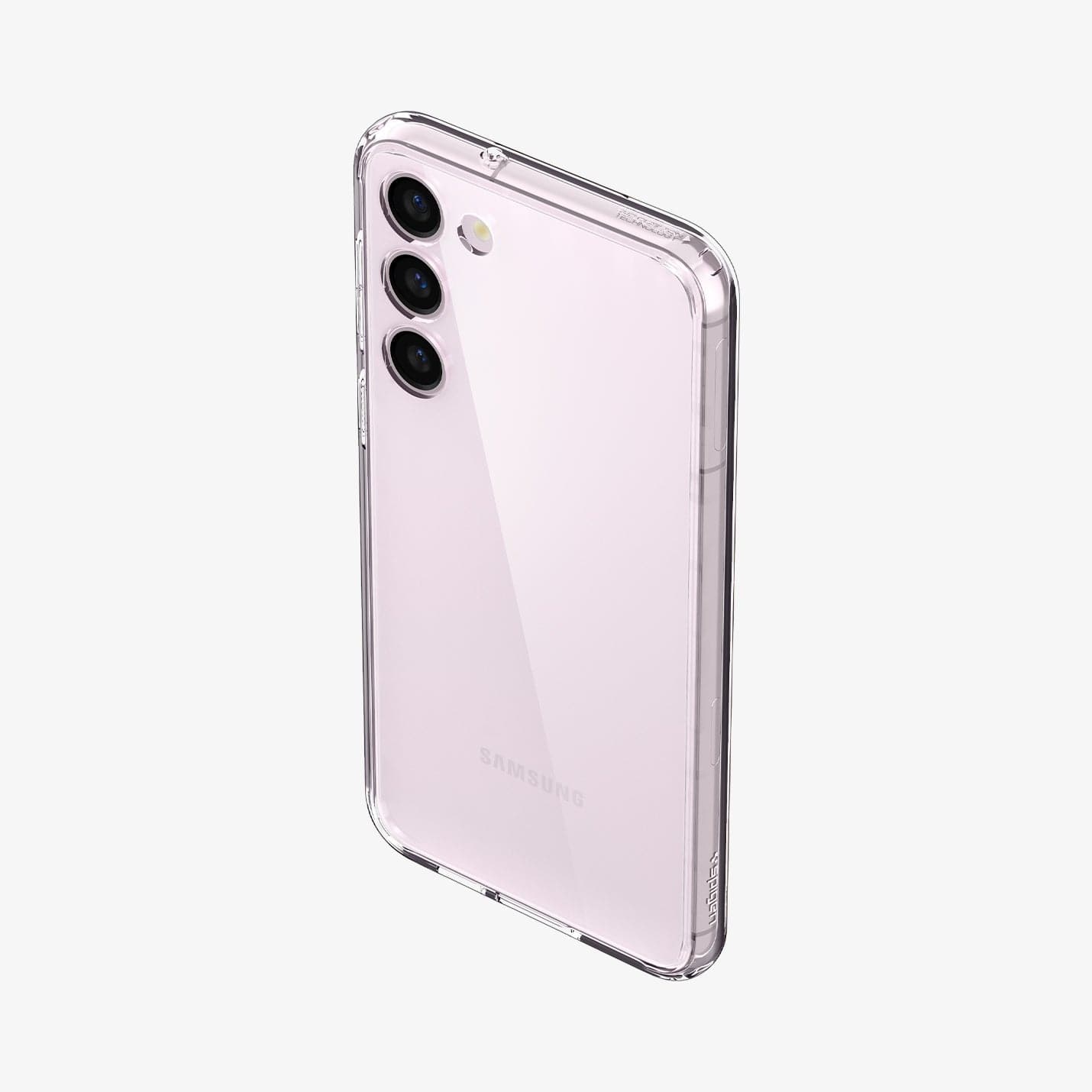 ACS05714 - Galaxy S23 Case Ultra Hybrid in crystal clear showing the back, top and partial side