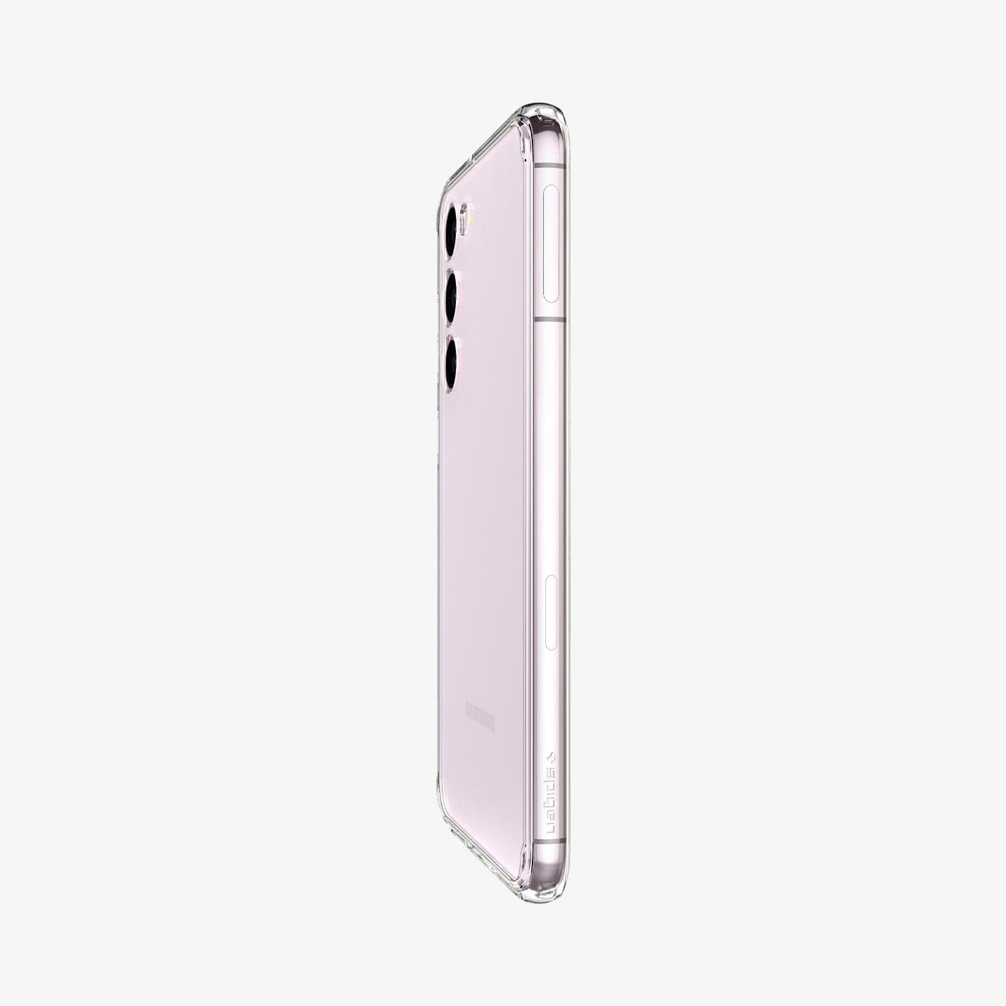 ACS05714 - Galaxy S23 Case Ultra Hybrid in crystal clear showing the side and partial back