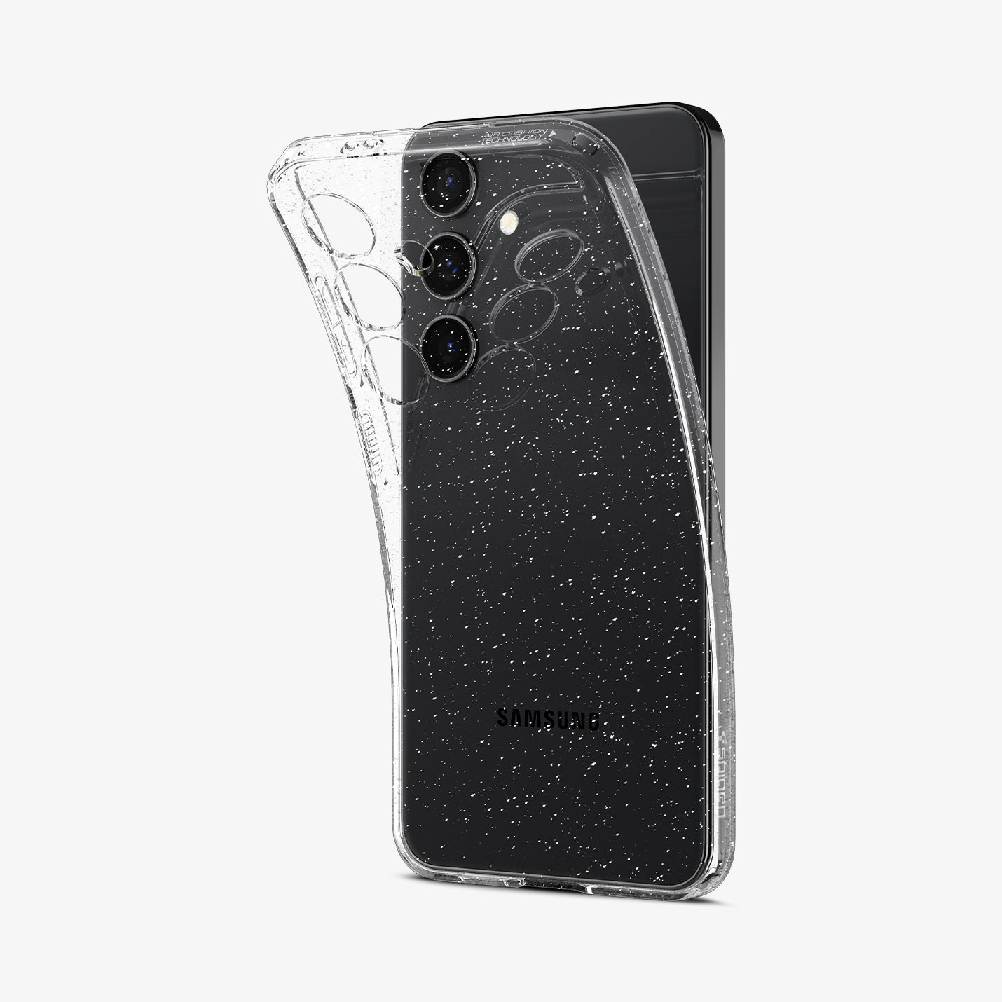 ACS07285 - Galaxy S24 Ultra Case Liquid Crystal Glitter in Crystal Quartz showing the back