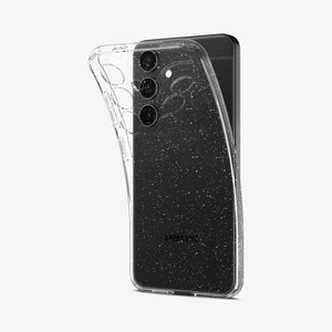 ACS07285 - Galaxy S24 Ultra Case Liquid Crystal Glitter in Crystal Quartz showing the back