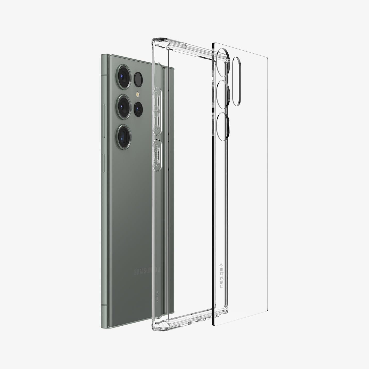 ACS05617 - Galaxy S23 Ultra Case Ultra Hybrid in crystal clear showing the back
