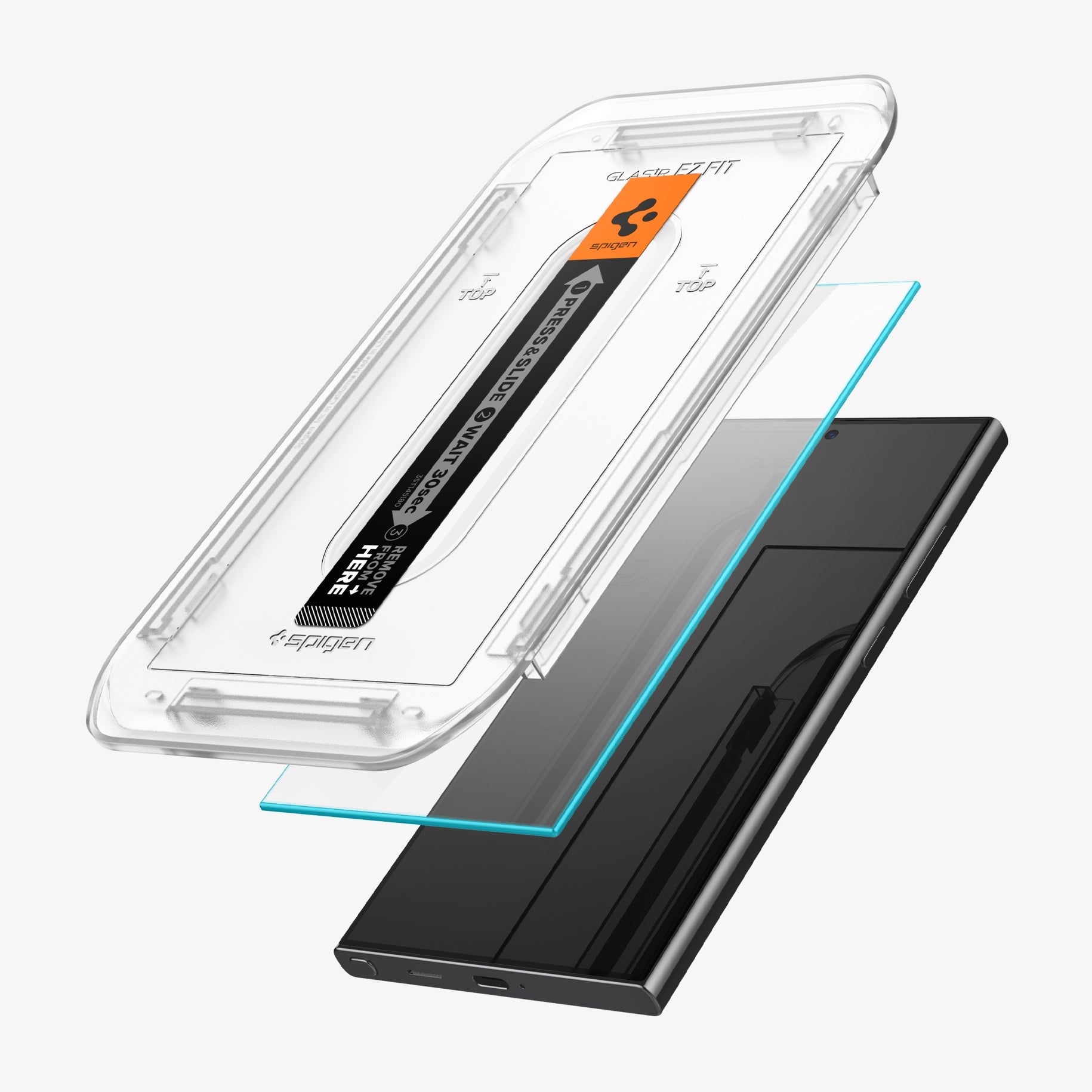 Spigen Galaxy S24 Ultra / S24 Plus / S24 Screen Protector GLAS.tR EZ Fit HD (2 Pack) view 2