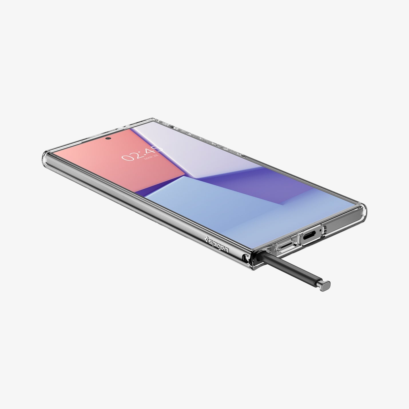 ACS07283 - Galaxy S24 Ultra Case Liquid Crystal in Crystal Clear showing the back