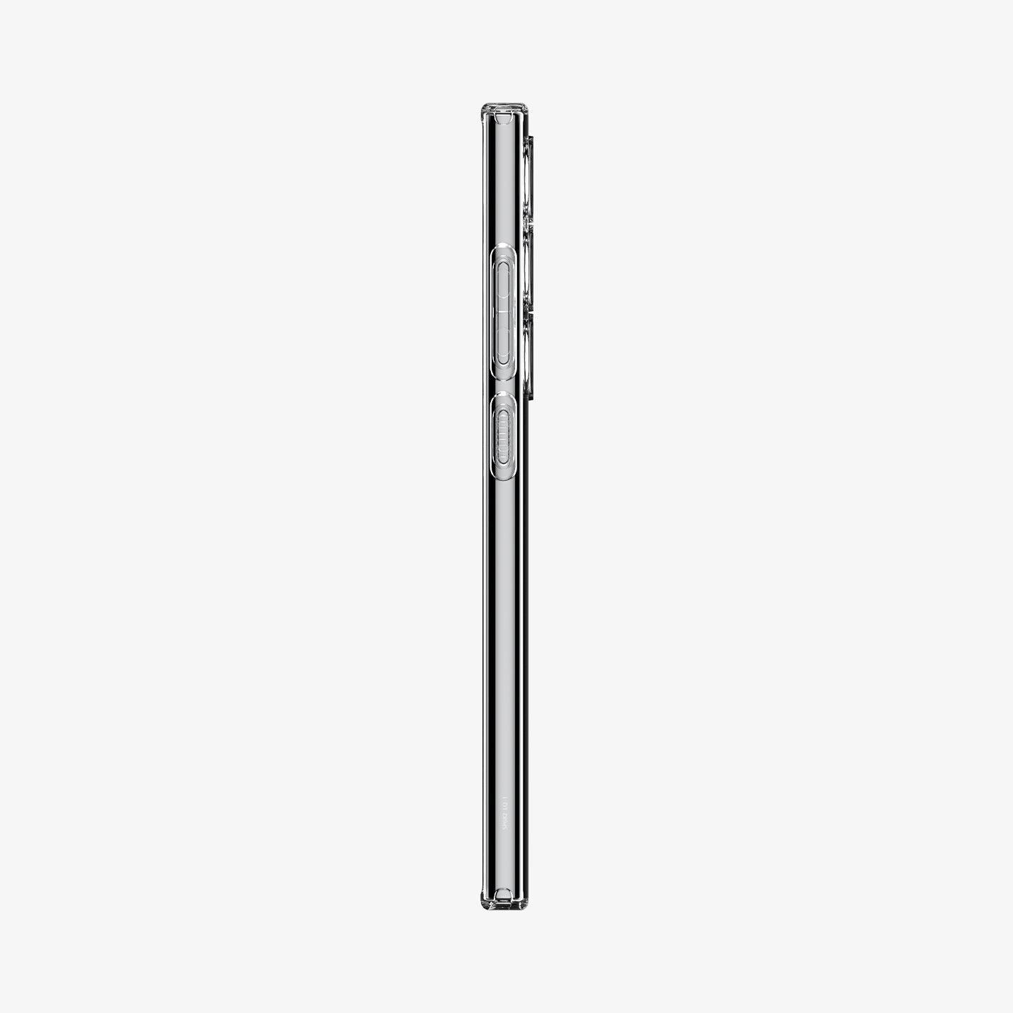 ACS07283 - Galaxy S24 Ultra Case Liquid Crystal in Crystal Clear showing the side with side buttons