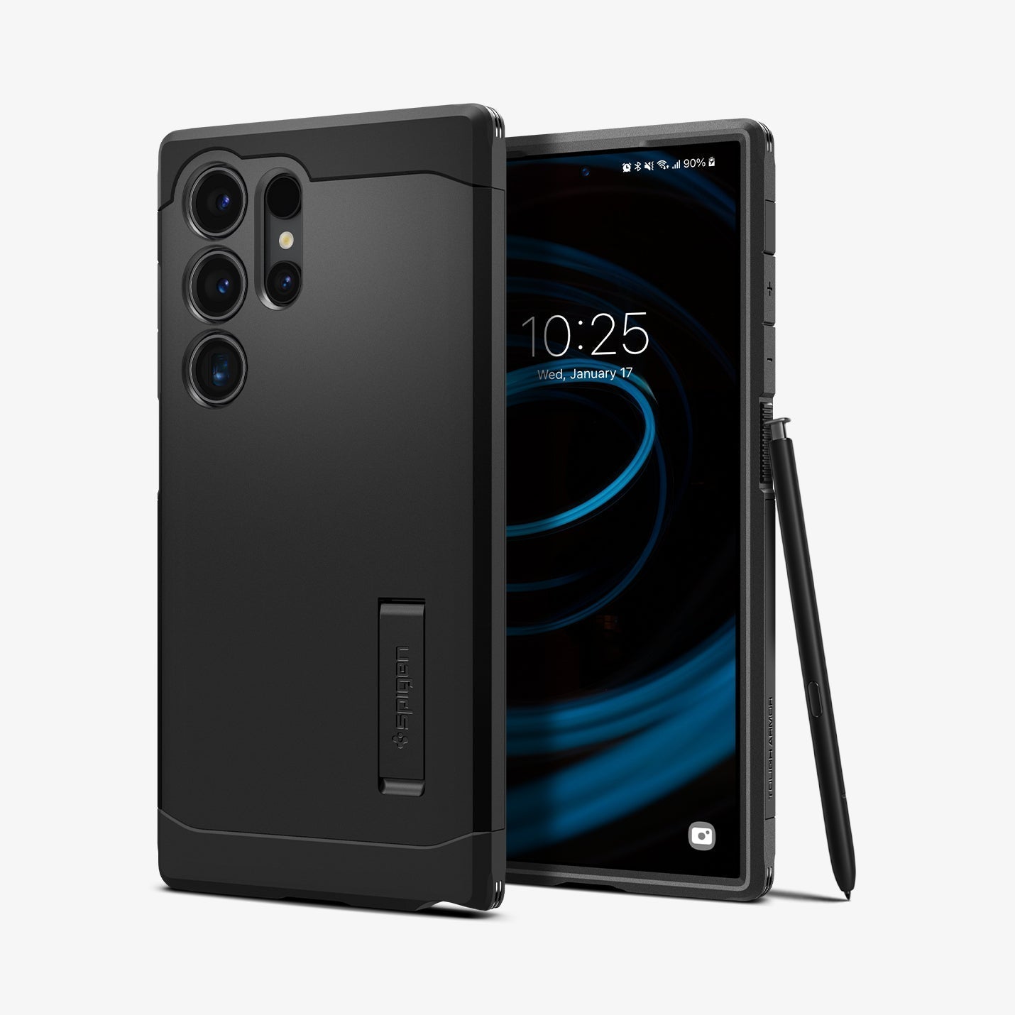 ACS07300 - Galaxy S24 Ultra Case Tough Armor in Black showing the back