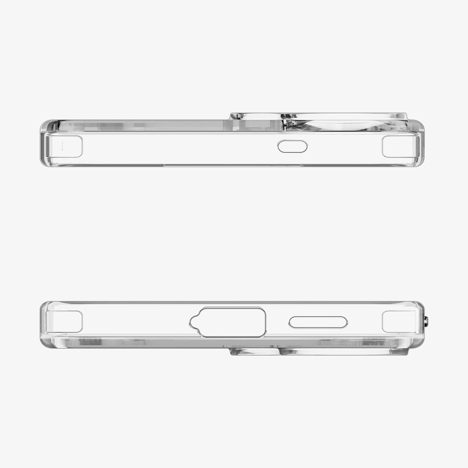 Spigen Galaxy S26 Case - Ultra Hybrid S (Mag Fit) Clear White showing the top and bottom
