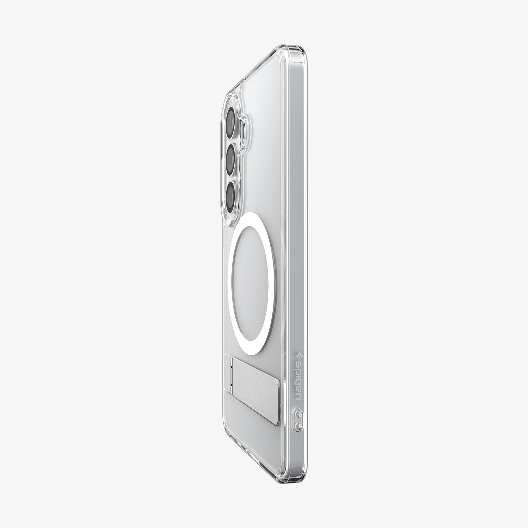 Spigen Galaxy S26 Case - Ultra Hybrid S (Mag Fit) Clear White showing the back and partial side