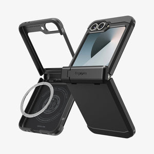 Spigen Galaxy Z Flip 7 FE / Z Flip 6 Case – Tough Armor Pro (MagFit) — Black, fit, construction or use view 4
