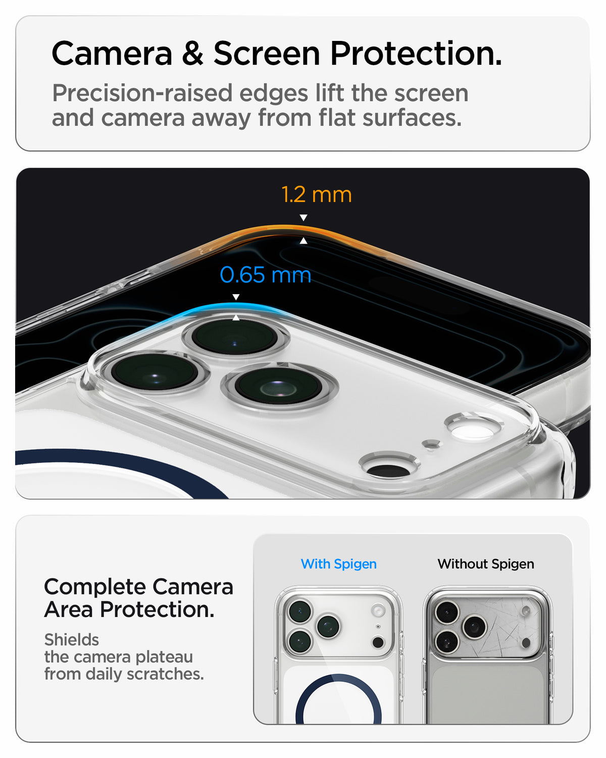 Spigen iPhone 18 Pro Ultra Hybrid (MagFit) - Clear Deep Blue - feature illustration 68