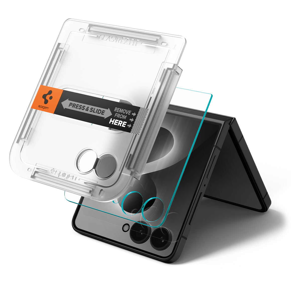 Spigen Galaxy Z Flip 7 Screen Protector – Glas.tR EZ Fit (2 Pack) - Clear - image 1