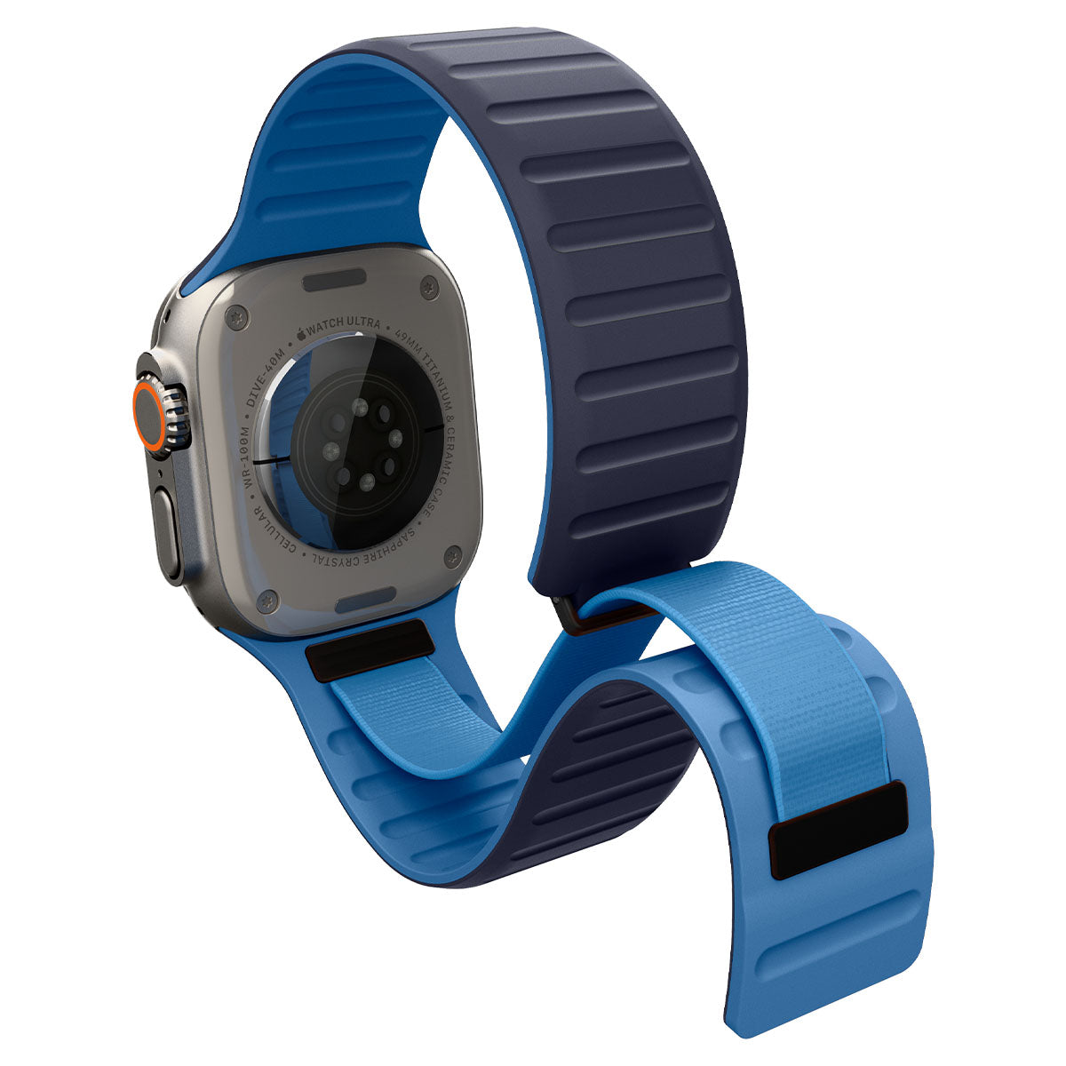 Active Navy Blue Athlex Air M band showing its magnetic wrap and inner strap