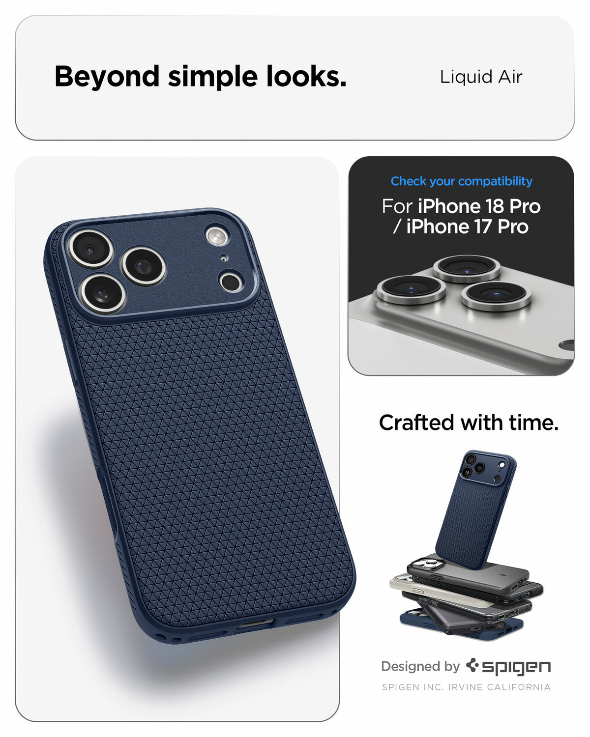 Spigen iPhone 18 Pro Liquid Air - Navy Blue - feature illustration 53