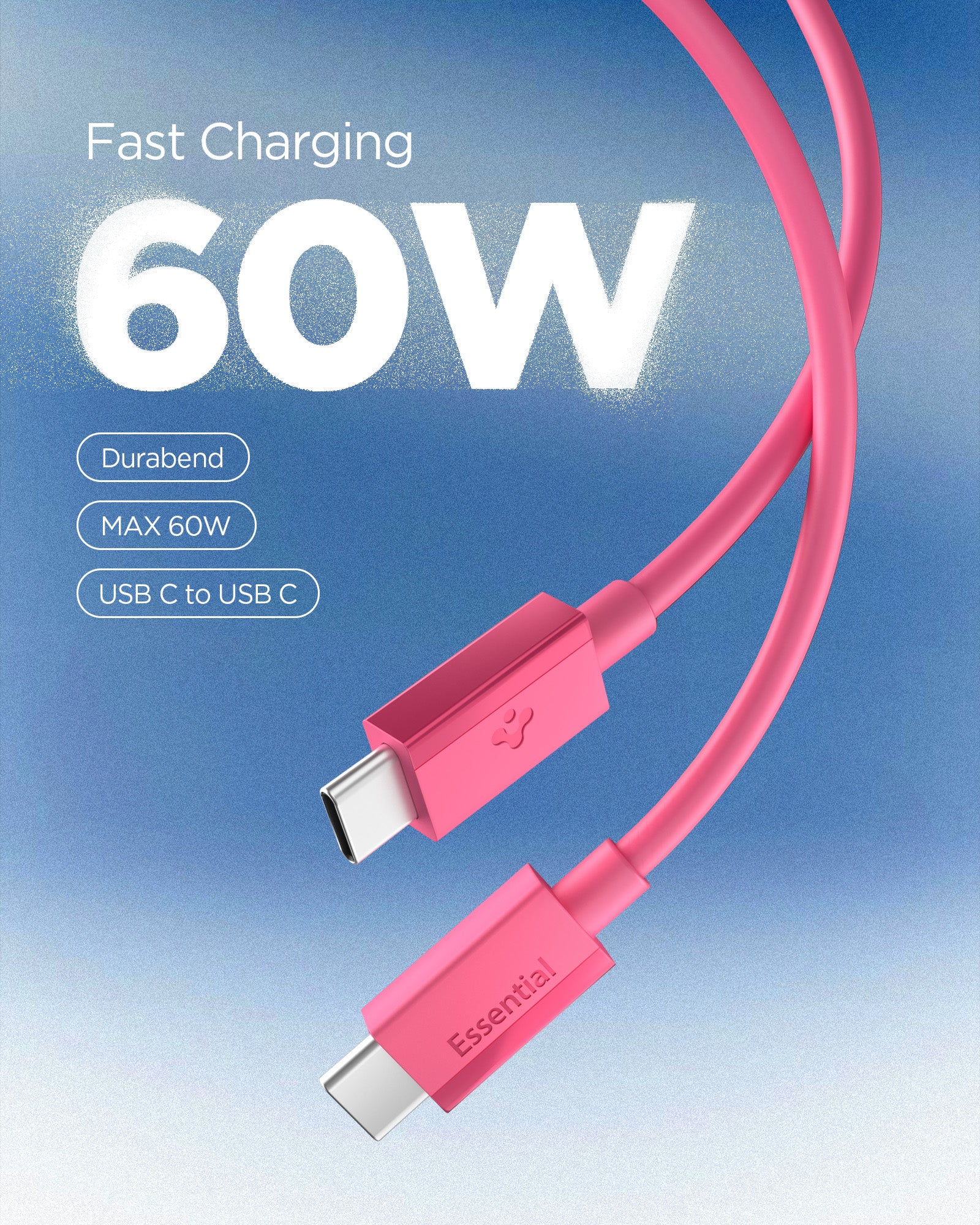 Pink Spigen EB6010CC 60W cable feature 2: 60W charging specification