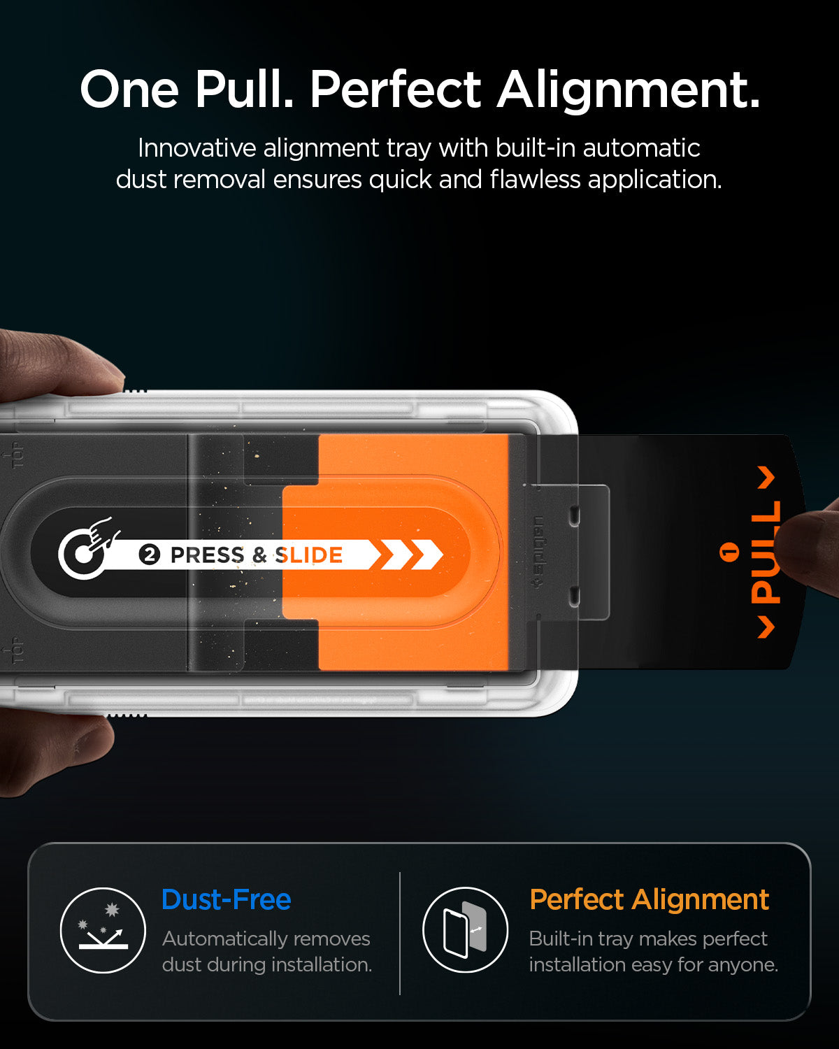 Automatic dust removal and pull-tab alignment with EZ Fit Pro