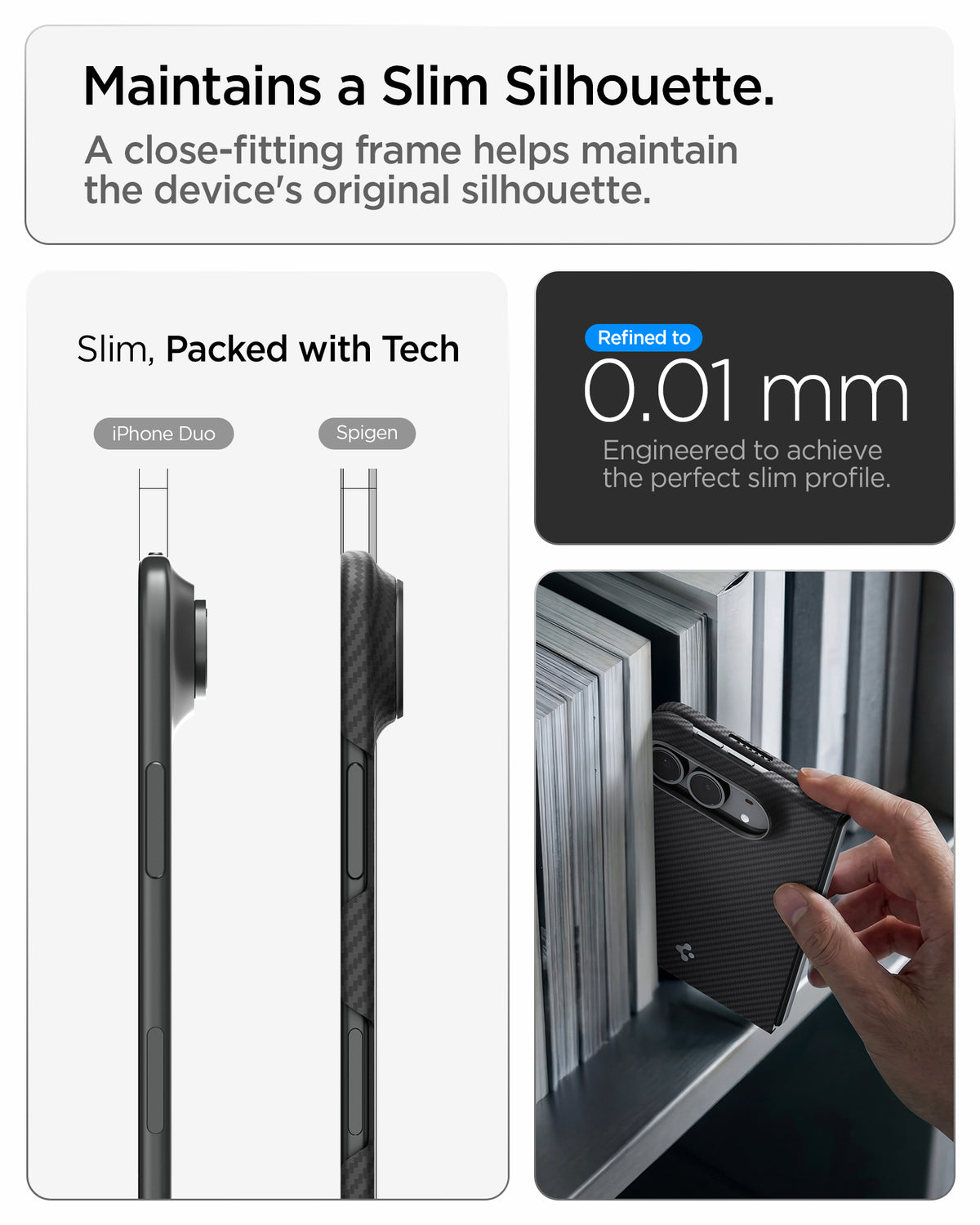 Spigen iPhone Duo Air Skin Aramid MagFit - Slim silhouette and pocket profile