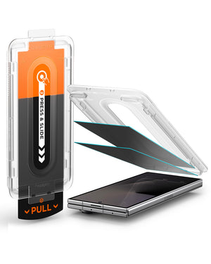 Two-pack configuration of Spigen Glas.tR EZ Fit Pro HD Privacy protectors