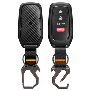 Spigen TK100 Toyota smart key fob cover in Black with strap and carabiner