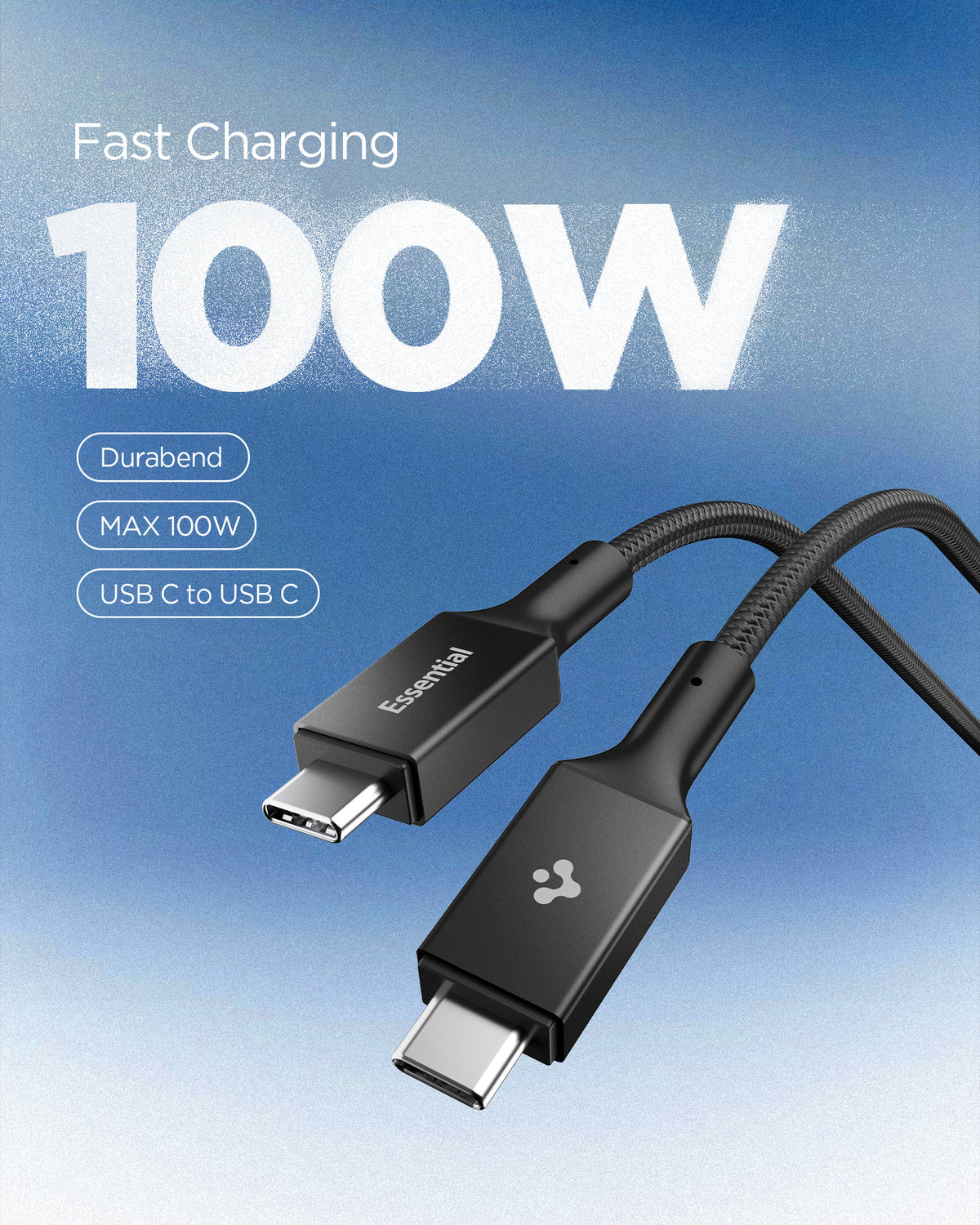 Black Spigen EB10015CC 100W USB-C cable feature 2: 100W charging specification