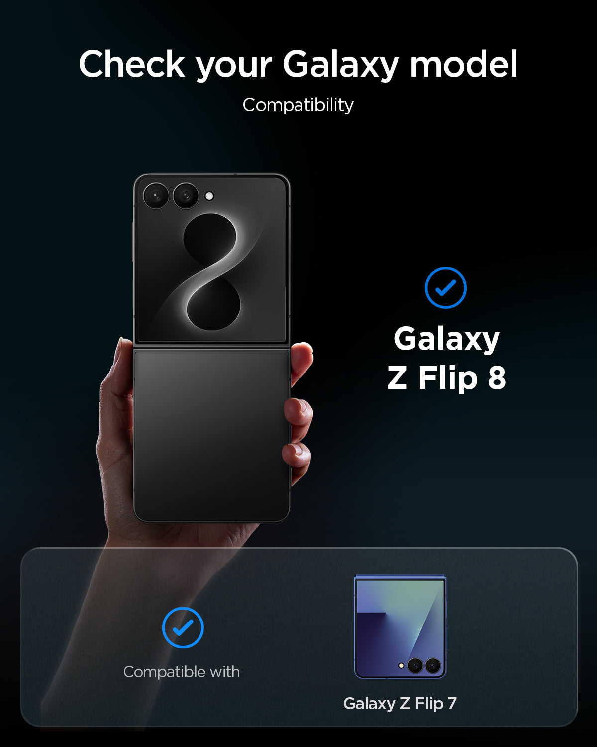 Spigen Galaxy Z Flip 7 Lens Protector – Optik Pro EZ Fit (2 Pack) - Black - image 2