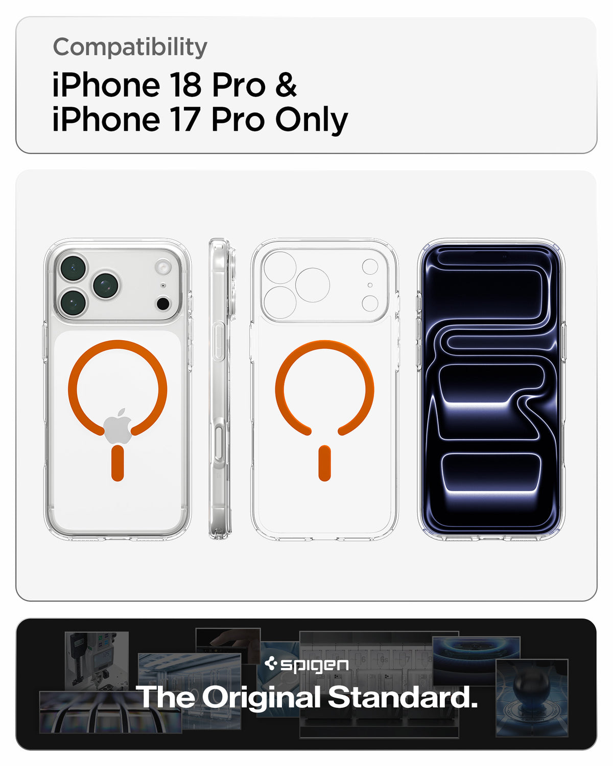 Spigen iPhone 18 Pro Ultra Hybrid (MagFit) - Clear Orange - feature illustration 94