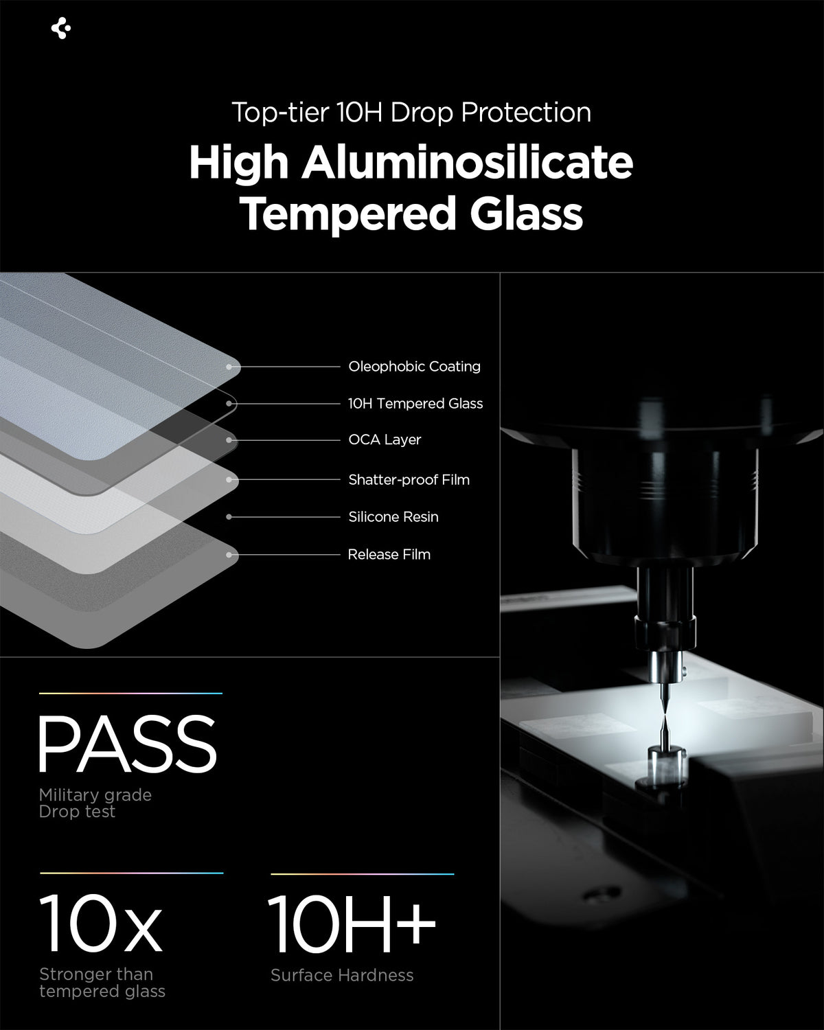 Spigen Galaxy S26 EZ Fit Pro HD Privacy – aluminosilicate glass construction