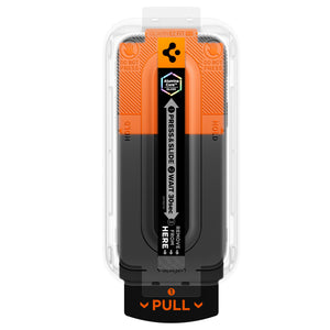 Front view of the iPhone Pro Max EZ Fit Pro alignment tray and pull tab