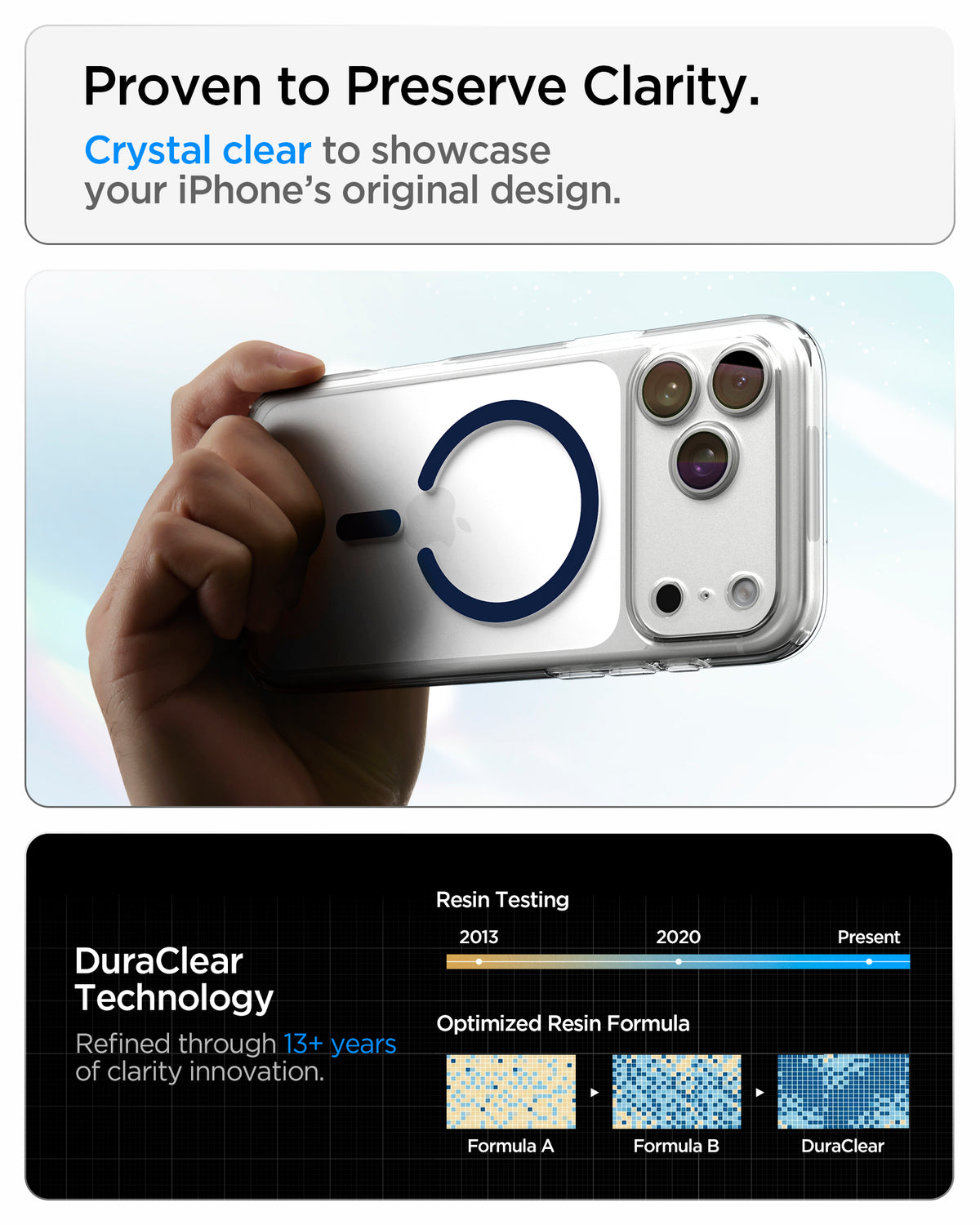 Spigen iPhone 18 Pro Ultra Hybrid (MagFit) - Clear Deep Blue - feature illustration 63