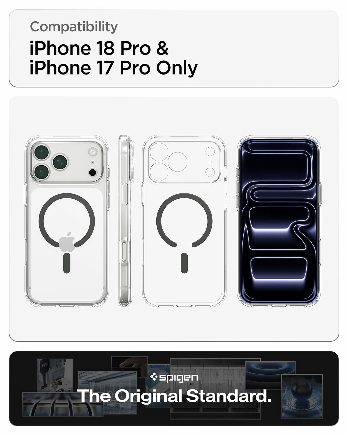 Spigen iPhone 18 Pro Ultra Hybrid (MagFit) - Clear Graphite - feature illustration 86