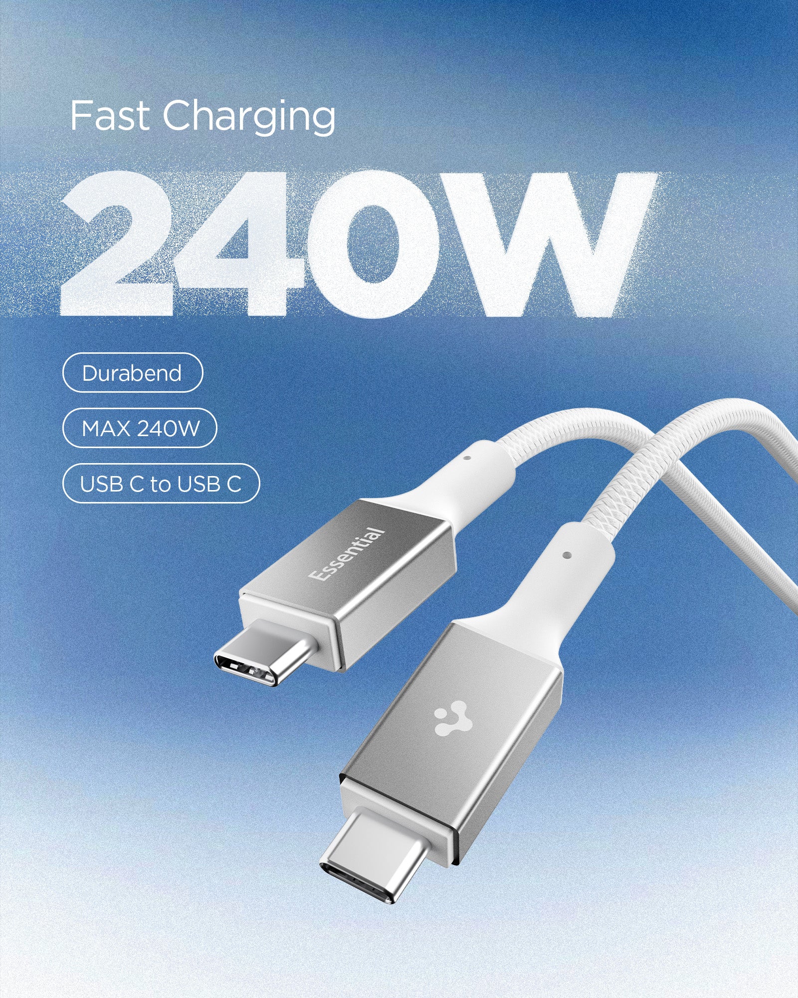 White Spigen EB24015CC 240W USB-C cable feature 2: 240W charging specification