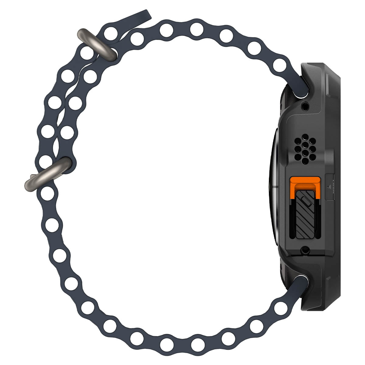 Spigen Apple Watch Ultra 4 / 3 / 2 / 1 (49mm) Case – Lock Fit with Glass — Black, construction, fit or installation view 17
