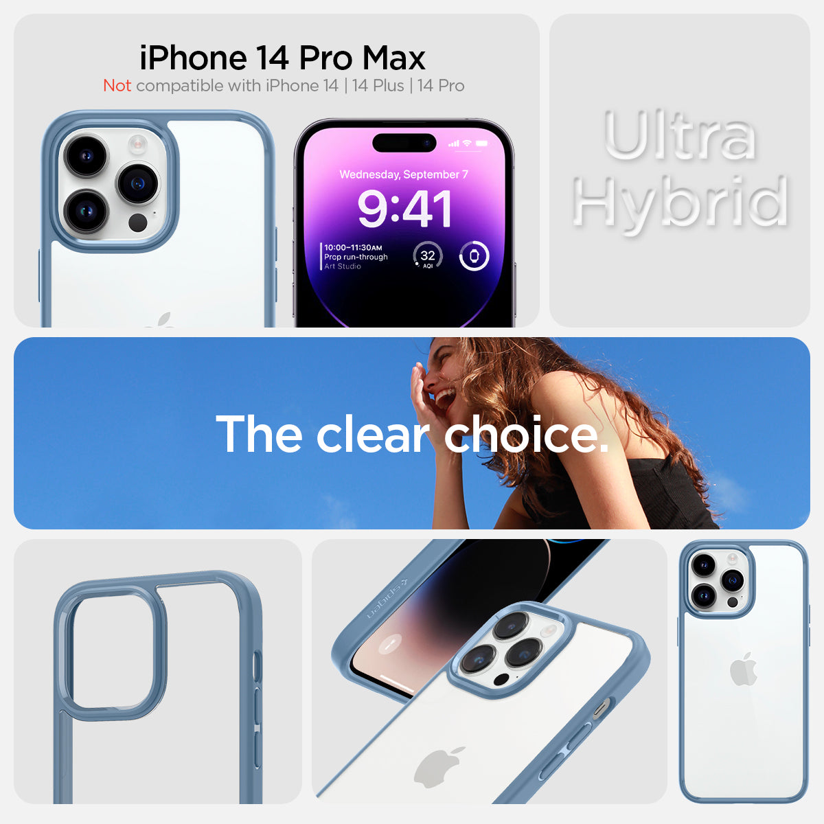 Spigen iPhone 14 Pro Max Case – Ultra Hybrid - Sierra Blue - ACS04820 - image 2