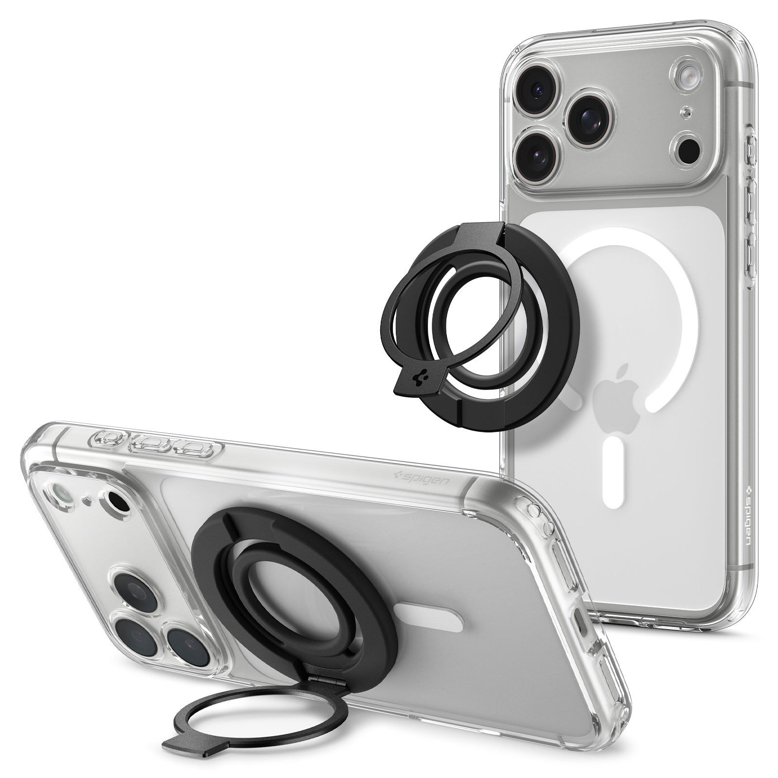 Spigen Dual Pop MagFit S magnetic phone grip and ring stand in Black