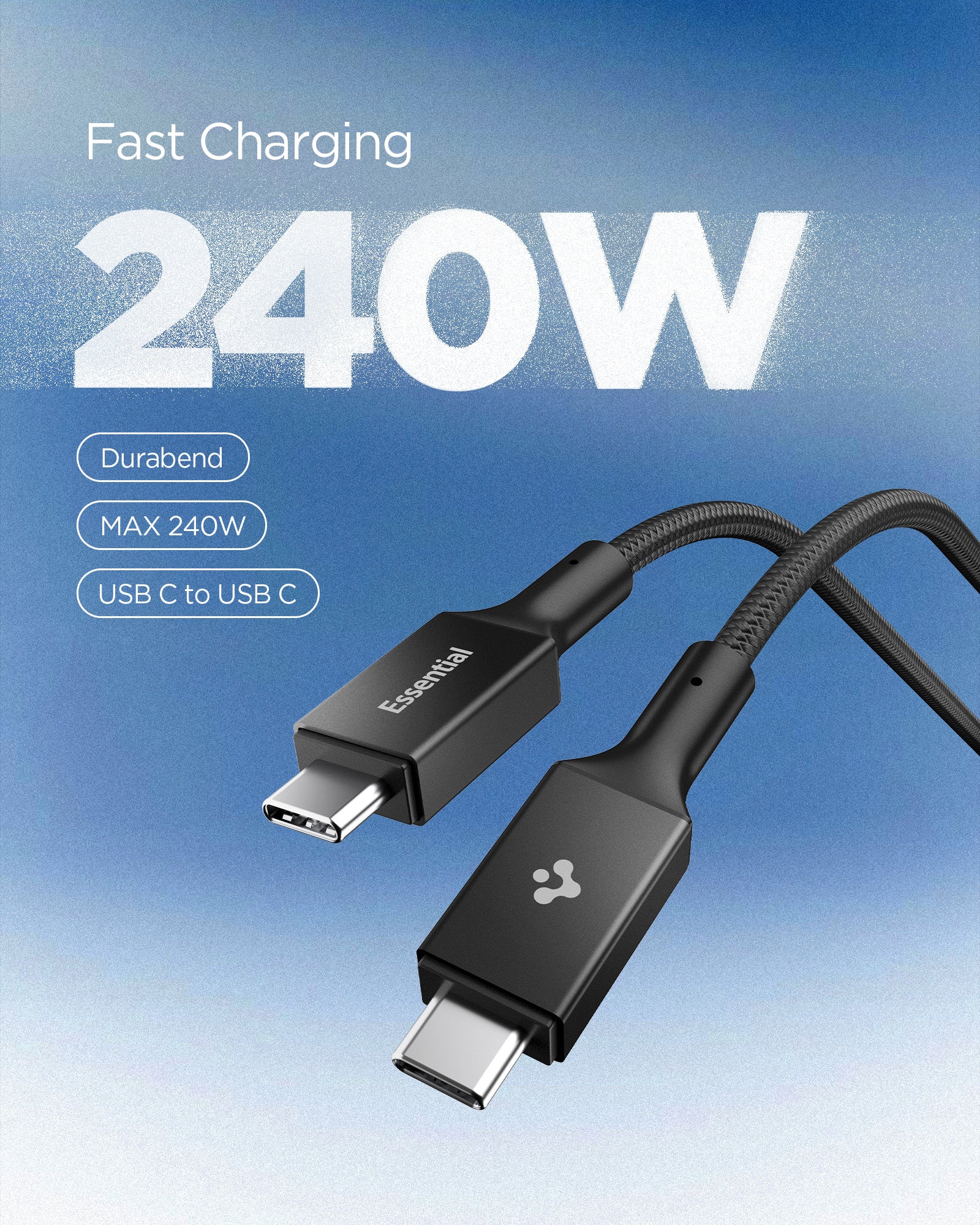Black Spigen EB24015CC 240W USB-C cable feature 2: 240W charging specification