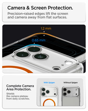 Spigen iPhone 18 Pro Ultra Hybrid (MagFit) - Clear Orange - feature illustration 92