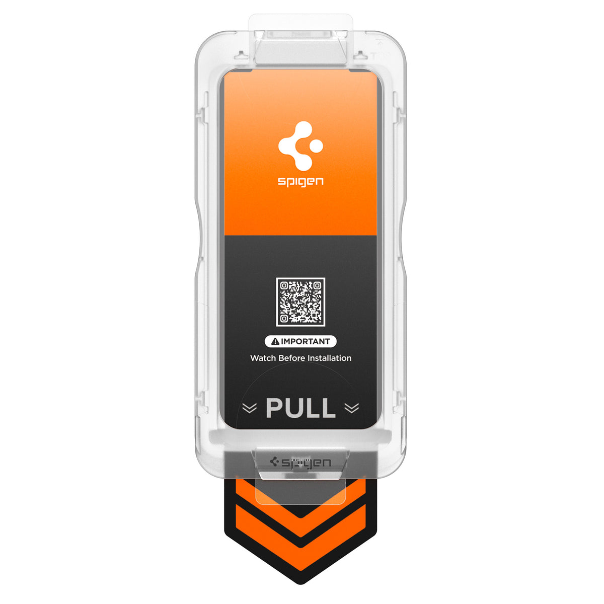Spigen Galaxy S26 Plus EZ Fit Pro HD Privacy – alignment tray front view