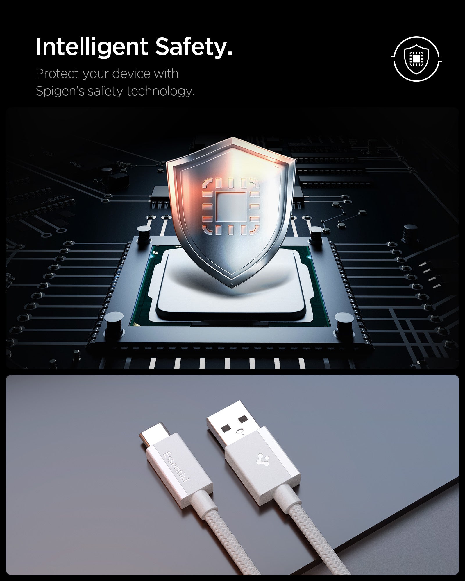 White Spigen EB6015AC 60W cable feature 4: 480Mbps data transfer