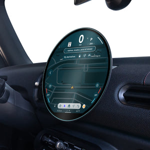 Spigen MINI Cooper (2025-2026) 9.4-inch Screen Protector – GlasTR Slim Matte — side dashboard view