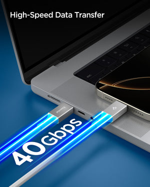 White Spigen EB24015CC 240W USB-C cable feature 4: 40Gbps data transfer
