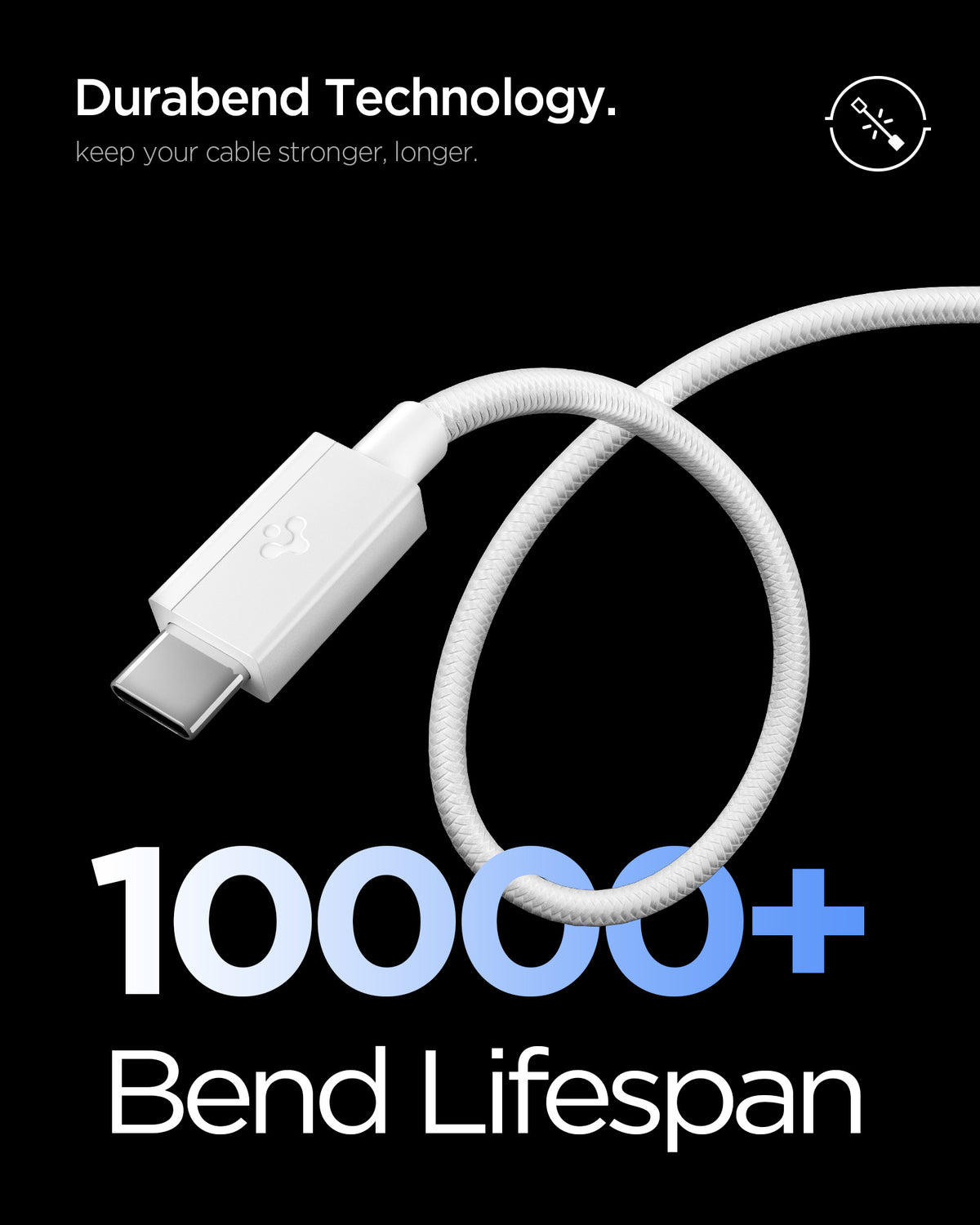 White Spigen EB6015AC 60W cable feature 3: smart charging control