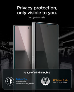 28-degree privacy angle blocks side views on Galaxy Z Fold
