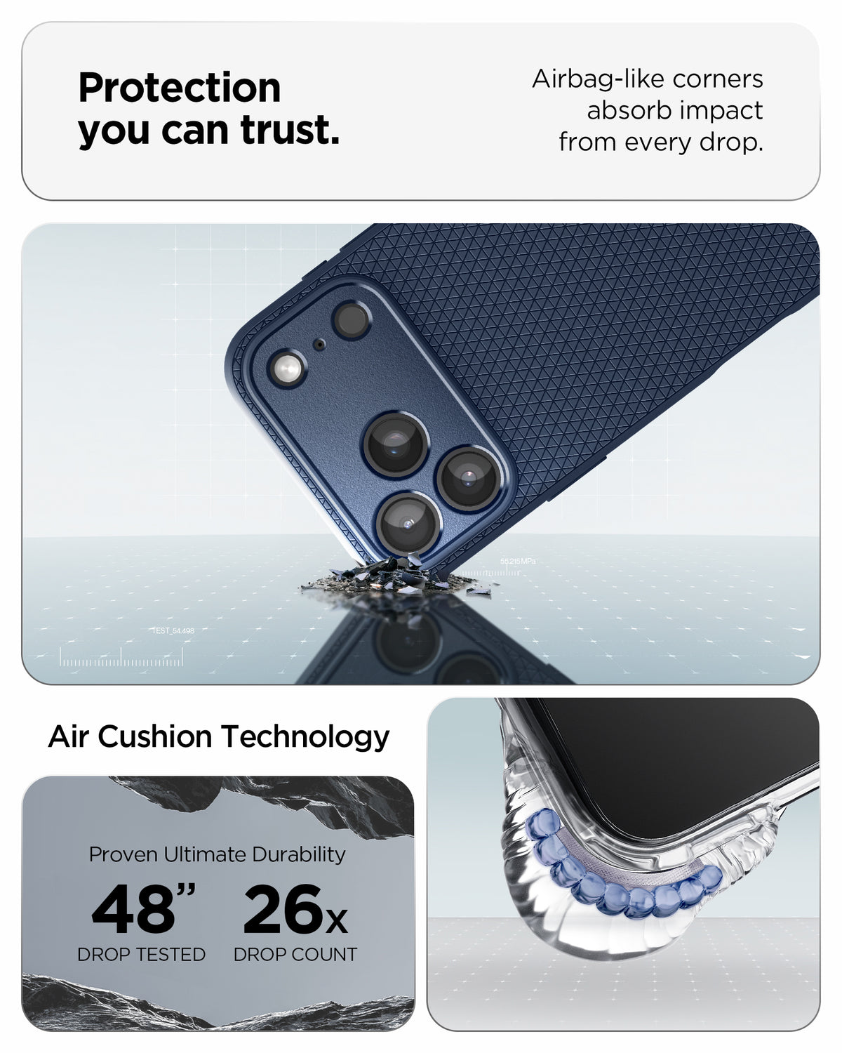 Spigen iPhone 18 Pro Max Liquid Air - Navy Blue - feature illustration 58