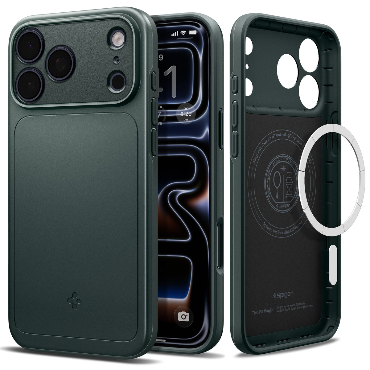 Spigen iPhone 18 Pro Max Thin Fit (MagFit) - Abyss Green - product view 2