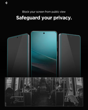 Spigen Galaxy S26 EZ Fit Pro HD Privacy – side-view privacy demonstration