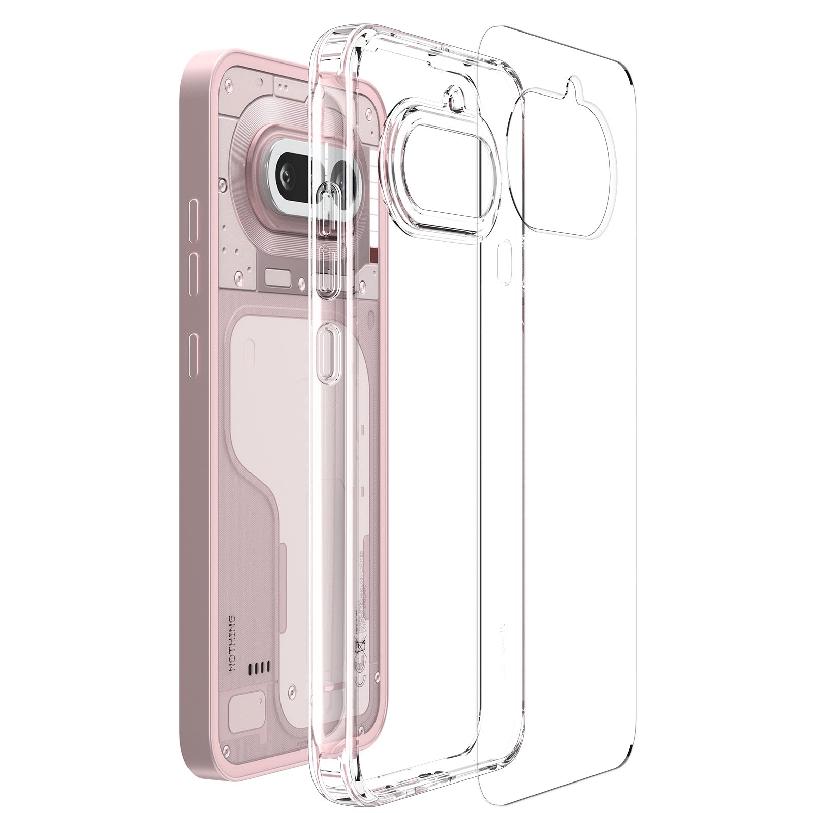 Exploded construction view of the Spigen Ultra Hybrid case for Nothing Phone 4a